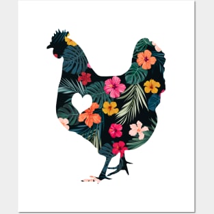 Adore Flower Chickens Posters and Art